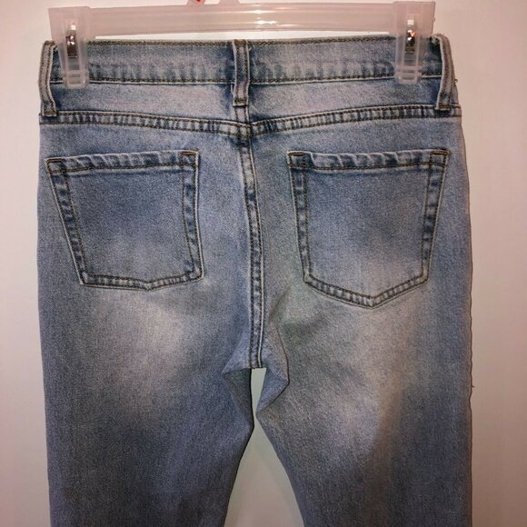 John J Galt Womens Size 5 Light Wash Blue Boot Cut Pockets Denim Jeans Distress - Picture 8 of 11